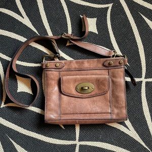 Fossil Brown Leather Crossbody Bag
